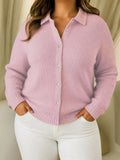 Camille | Textured Knit Button-Up Cardigan