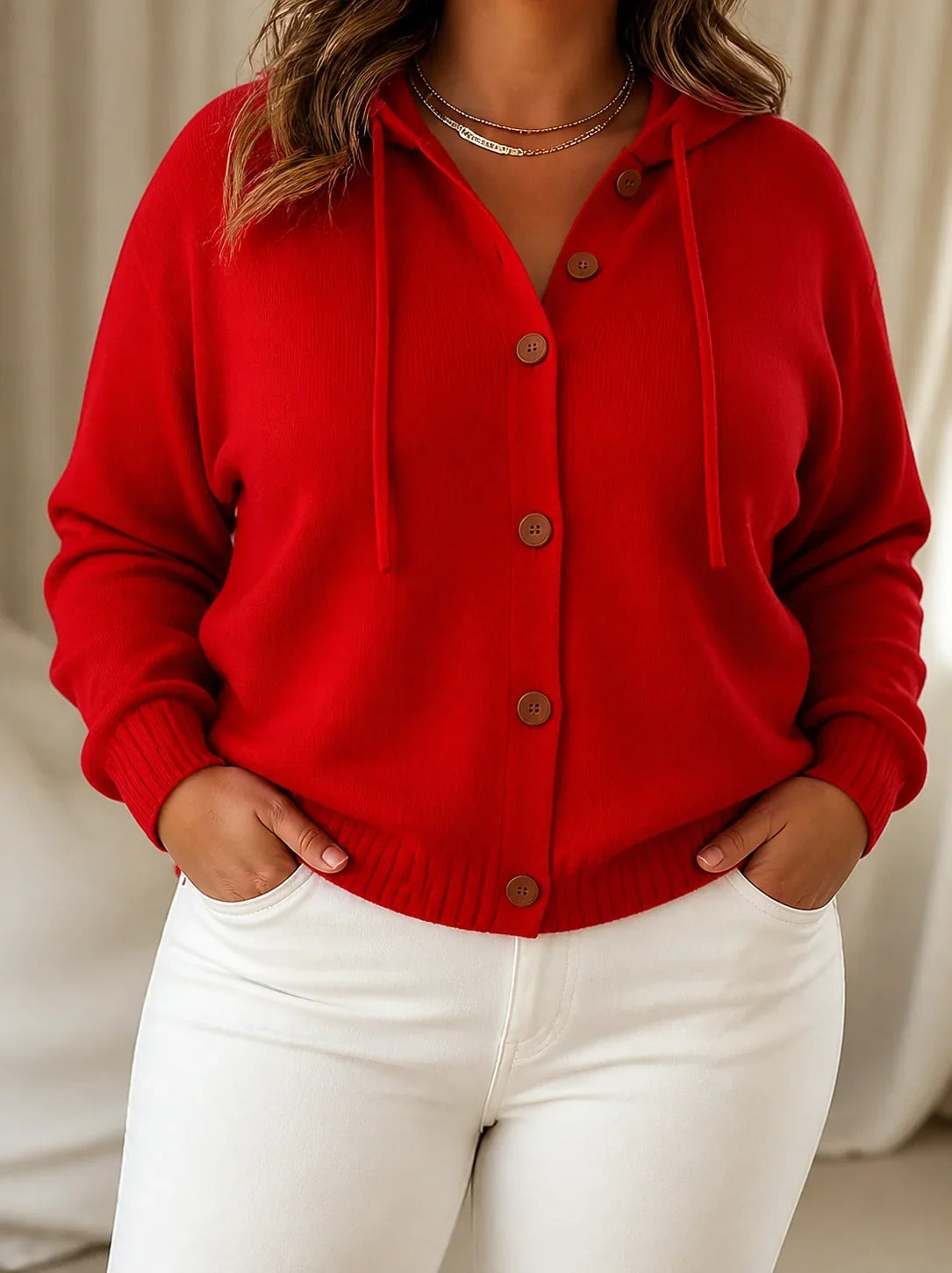 Brenda | Cozy Button Cardigan Hoodie