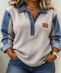 Susan | Denim Trim Casual Pullover