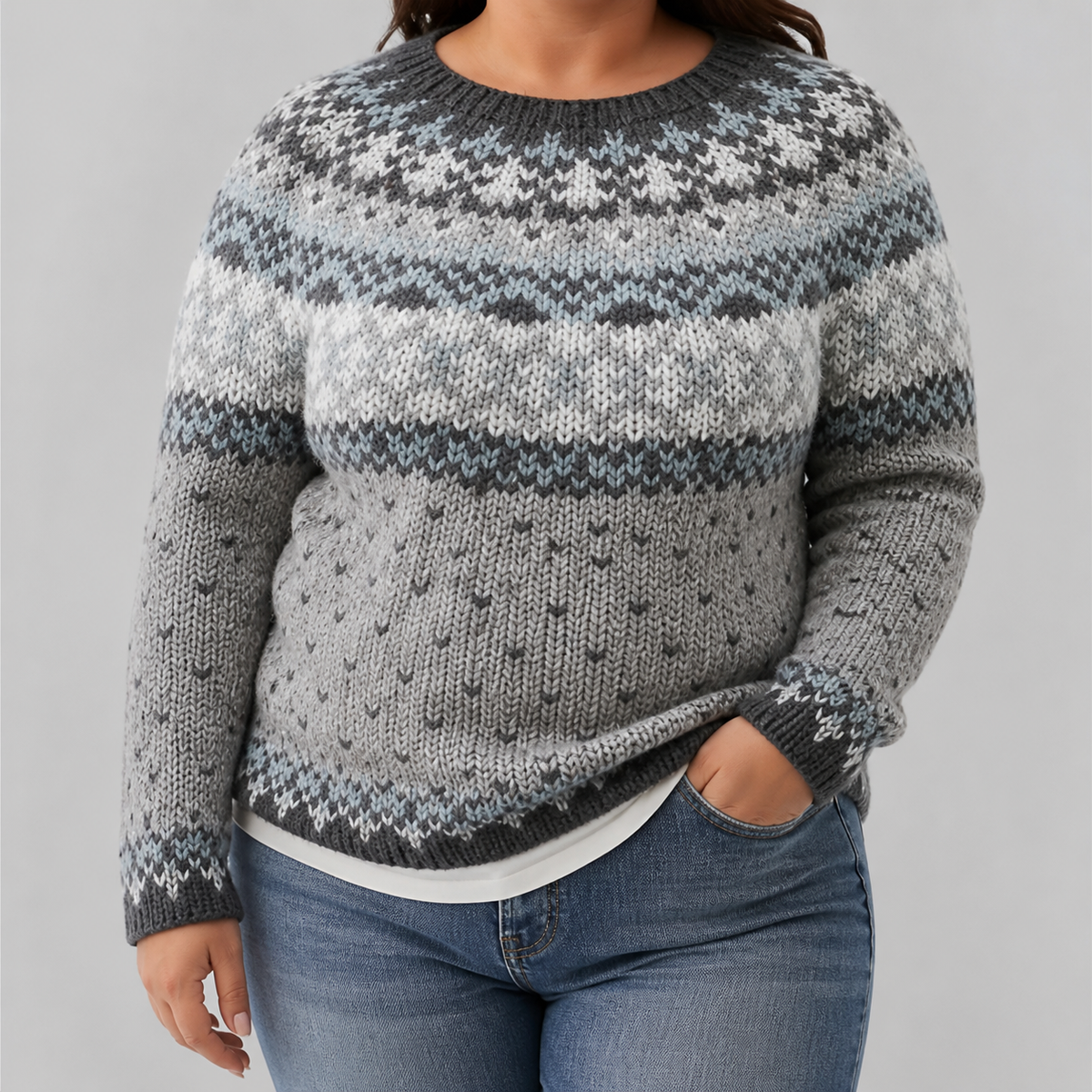 Clara - Retro Scandinavian knitted sweater