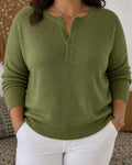 Helena | Henley Button-Up Knit Sweater