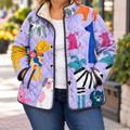 Rhea | Casual Quilted Jacket with Dog Print