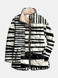 Miren | Black and White Abstract Quilted Jacket