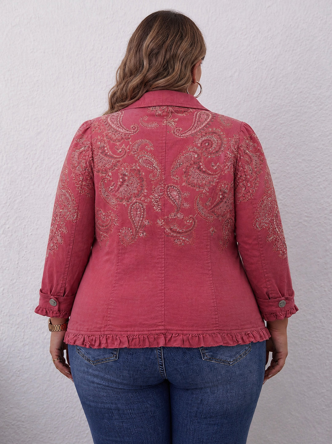 Anouk | Vintage Paisley Print Ruffled Jacket