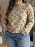 Wilhelmina | Tiled Damask Turtleneck